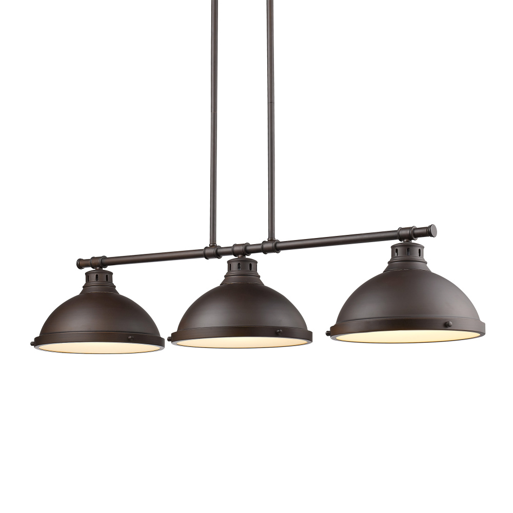 Yep by Golden Lighting Duncan 3-light Island Light in Rubbed Bronze and Rubbed Bronze shade